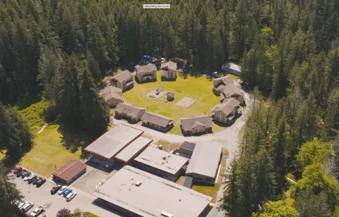 birds eye view of facility