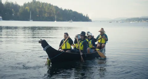 Team member on a boat
